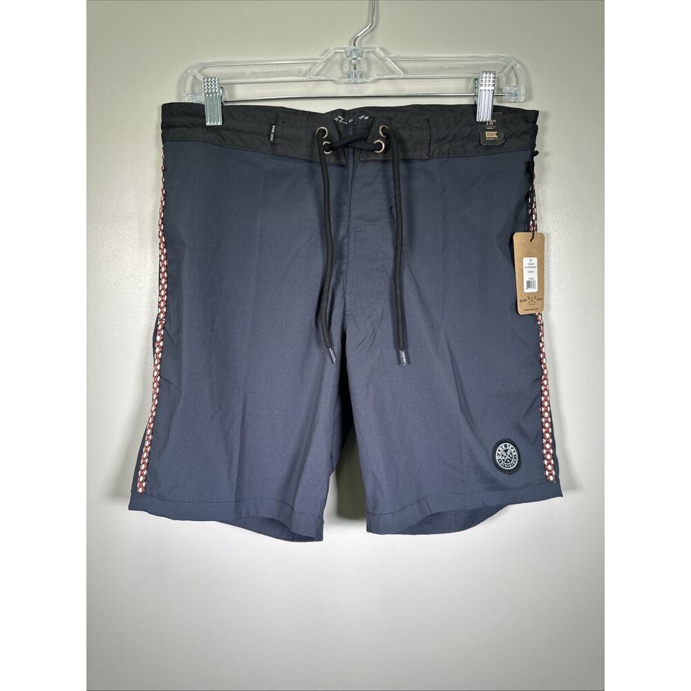 Dark Seas Division Bollard‎ Boardshorts Mens 31 Dark Navy 18' Ebroidered Beach